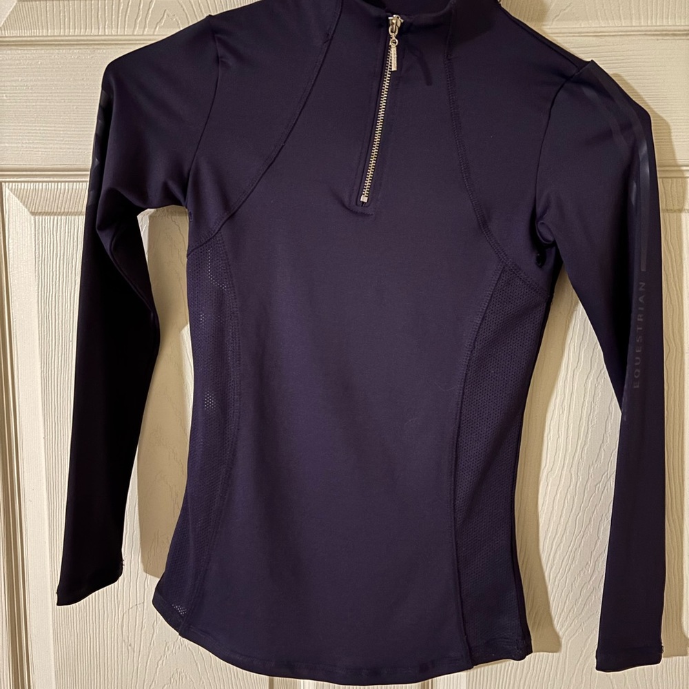 Aztec Diamond Equestrian Plum colored Long Sleeve quarter zip w/Zipper XS